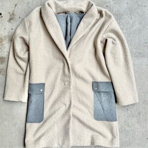 Monrow Cream Sherpa Detachable Hood Women’s Hooded Jacket M 24x36